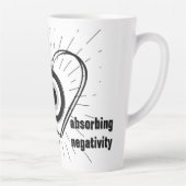 Rays, Heart, Black Evil Eye Protection monogram | Latte Mok (Rechts)