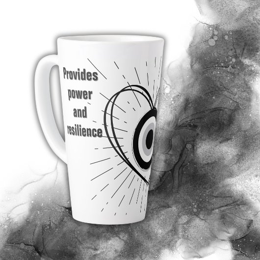 Rays, Heart, Black Evil Eye Protection monogram | Latte Mok