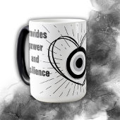 Rays, Heart, Black Evil Eye Protection monogram | Magische Mok