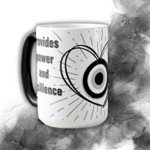 Rays, Heart, Black Evil Eye Protection monogram |