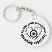 Rays, Heart, Black Evil Eye Protection monogram | Sleutelhanger (Voorkant)