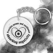 Rays, Heart, Black Evil Eye Protection monogram | Sleutelhanger