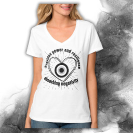 Rays, Heart, Black Evil Eye Protection monogram | T-shirt