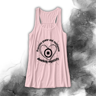 Rays, Heart, Black Evil Eye Protection monogram   Tanktop