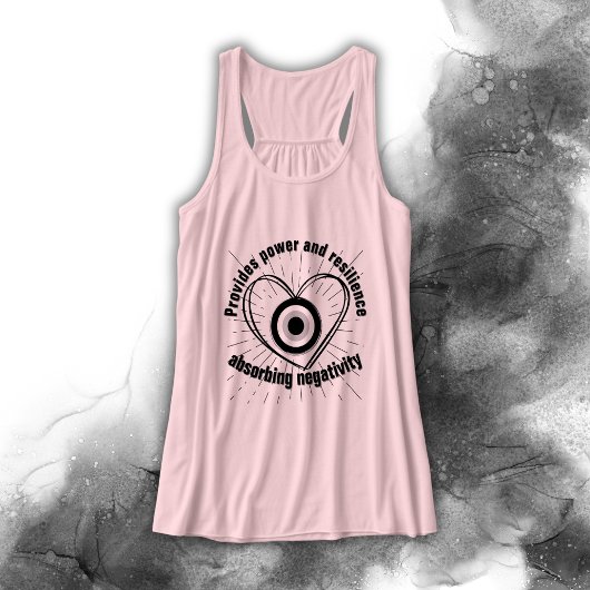 Rays, Heart, Black Evil Eye Protection monogram | Tanktop