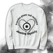 Rays, Heart, Black Evil Eye Protection monogram | Trui