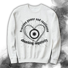 Rays, Heart, Black Evil Eye Protection monogram | Trui