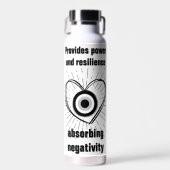 Rays, Heart, Black Evil Eye Protection monogram | Waterfles (Voorkant)