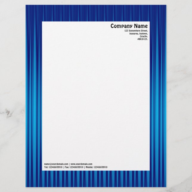 Rays II - Schakeringen van Blauw Gepersonaliseerd Briefhoofd (Voorkant)