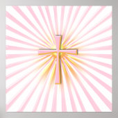 Rays of Light from the Religious Cross (On White) Poster (Voorkant)