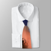 Rays of Wisdom - Bruin Sinaasappel Blauw Abstract Stropdas (Gebonden)