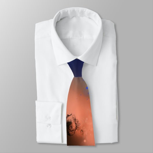 Rays of Wisdom - Bruin Sinaasappel Blauw Abstract Stropdas (Gebonden)