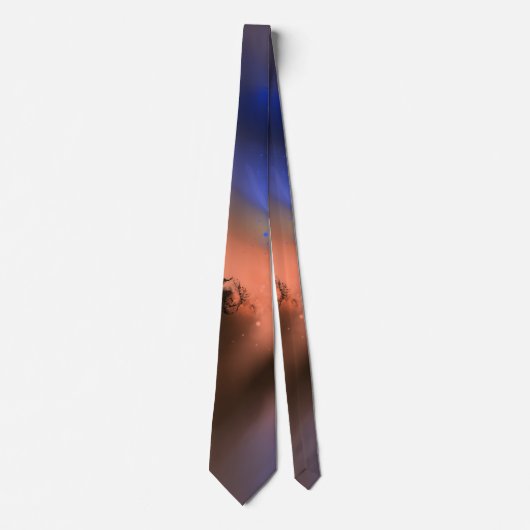 Rays of Wisdom - Bruin Sinaasappel Blauw Abstract Stropdas (Voorkant)