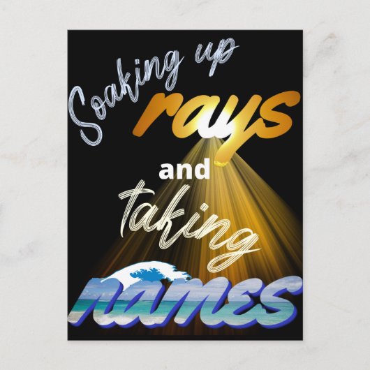 Rays opnemen en Names Summertime innemen Briefkaart (Voorkant)