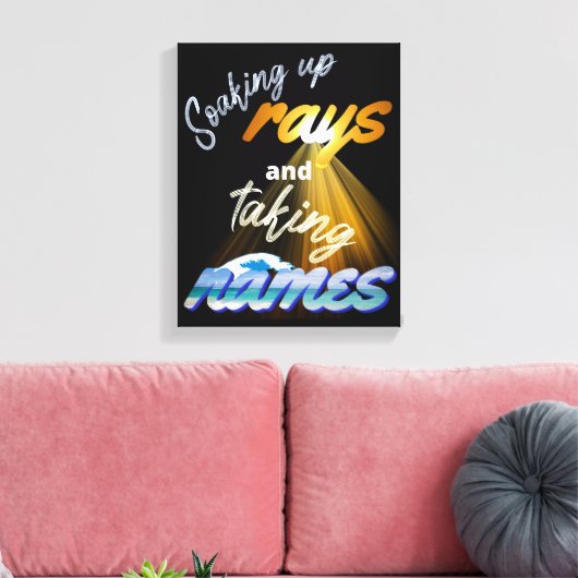 Rays opnemen en Names Summertime innemen Canvas Afdruk (Insitu (Woonkamer))