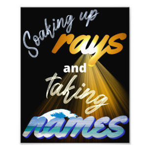 Rays opnemen en Names Summertime innemen Foto Afdruk