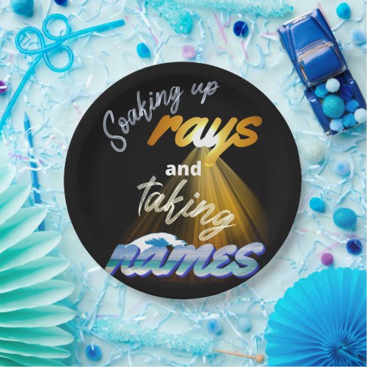 Rays opnemen en Names Summertime innemen Papieren Bordje (Feest)