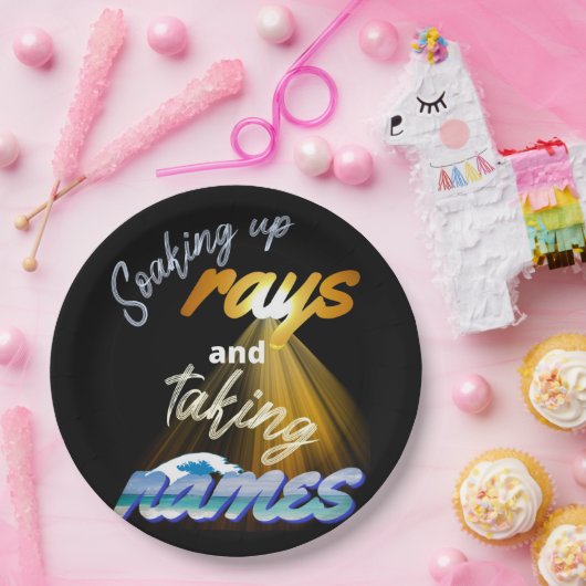 Rays opnemen en Names Summertime innemen Papieren Bordje (Feest)