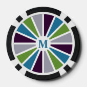 Rays Patroon aangepaste monogram poker chips (Achterkant)