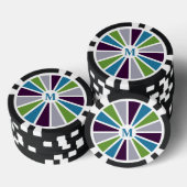 Rays Patroon aangepaste monogram poker chips (Opstapeling)