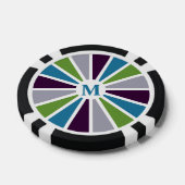 Rays Patroon aangepaste monogram poker chips (Enkel)