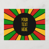 RAYS RASTAFARI FLAG BUTTON + uw teken of tekst Briefkaart (Voorkant)