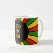 RAYS RASTAFARI FLAG BUTTON + uw teken of tekst Koffiemok (Voorkant rechts)
