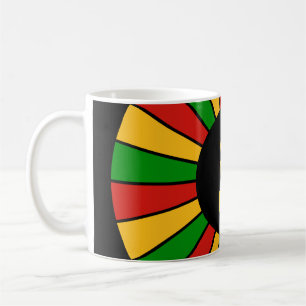 RAYS RASTAFARI FLAG BUTTON + uw teken of tekst Koffiemok