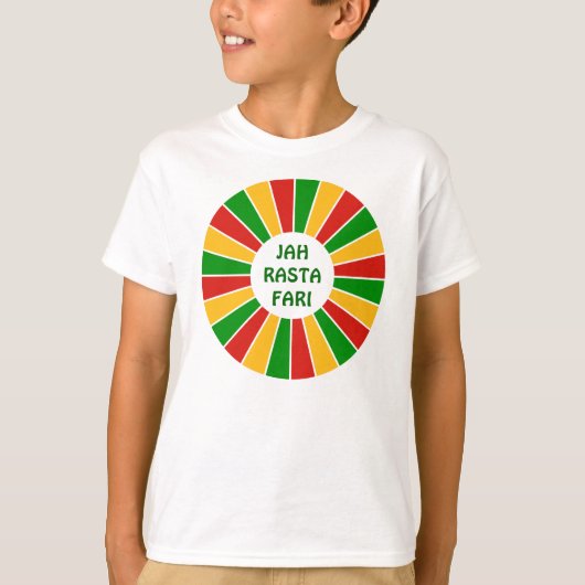 RAYS RASTAFARI FLAG BUTTON + uw teken of tekst T-shirt (Voorkant)