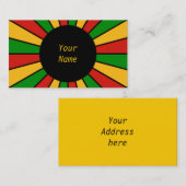 RAYS RASTAFARI FLAG BUTTON + uw teken of tekst Visitekaartje (Voorkant / Achterkant)