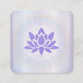 *~* Rays Reiki Energy Healing Lotus Lavender Vierkante Visitekaartje (Voorkant)
