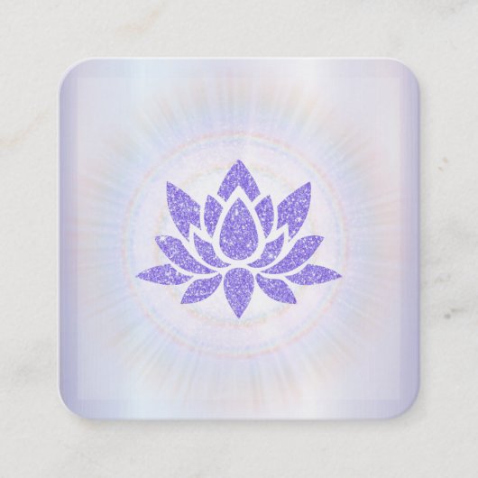 *~* Rays Reiki Energy Healing Lotus Lavender Vierkante Visitekaartje (Voorkant)