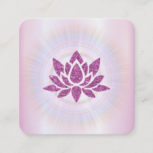 *~* Rays Reiki Energy Healing Lotus MAGENTA Vierkante Visitekaartje (Voorkant)