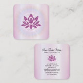*~* Rays Reiki Energy Healing Lotus MAGENTA Vierkante Visitekaartje (Voorkant / Achterkant)