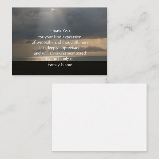 Rays Shining Zee Hartelijk dank Notitiekaartje (Voorkant / Achterkant)