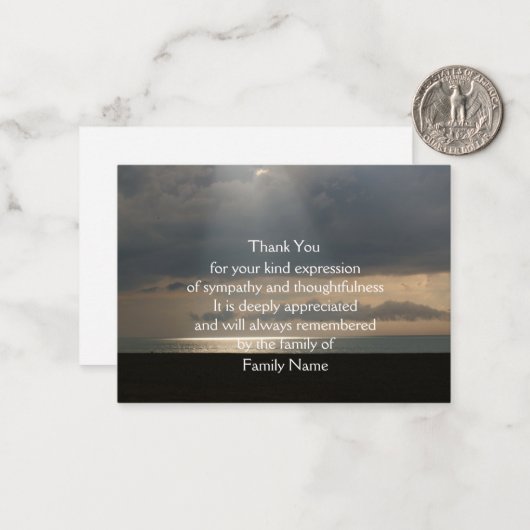 Rays Shining Zee Hartelijk dank Notitiekaartje (Voorkant / Achterkant in situ)