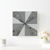 Rays van grijze graniet en grijze kleuren vierkante klok (Huis)