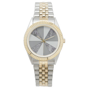 Rays van grijze graniet en vaste grijze kleuren horloge