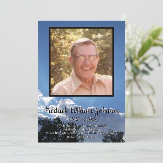 Rays van Storm Clouds Quote Photo Funeral Programmakaart (Staand voorkant)