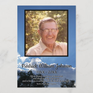 Rays van Storm Clouds Quote Photo Funeral Programmakaart