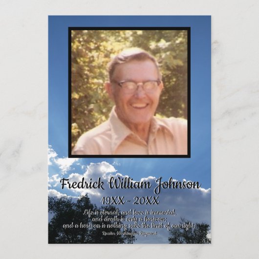 Rays van Storm Clouds Quote Photo Funeral Programmakaart (Voorkant)