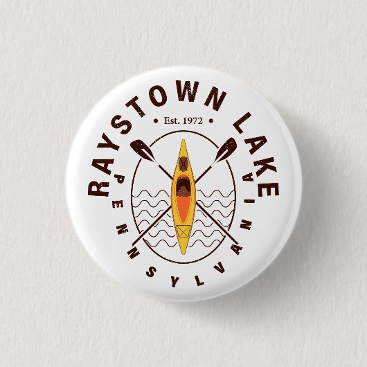 Raystown Lake Pennsylvania kajakken souvenirs Ronde Button 3,2 Cm (Voorkant)