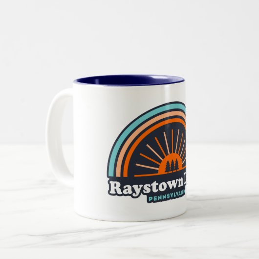 Raystown Lake Pennsylvania Rainbow Tweekleurige Koffiemok (Voorkant links)