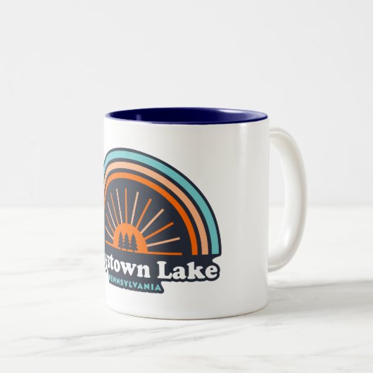 Raystown Lake Pennsylvania Rainbow Tweekleurige Koffiemok (Voorkant rechts)