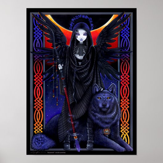 Rayvnwolf Magical Wolf Guardian Angel Poster (Voorkant)