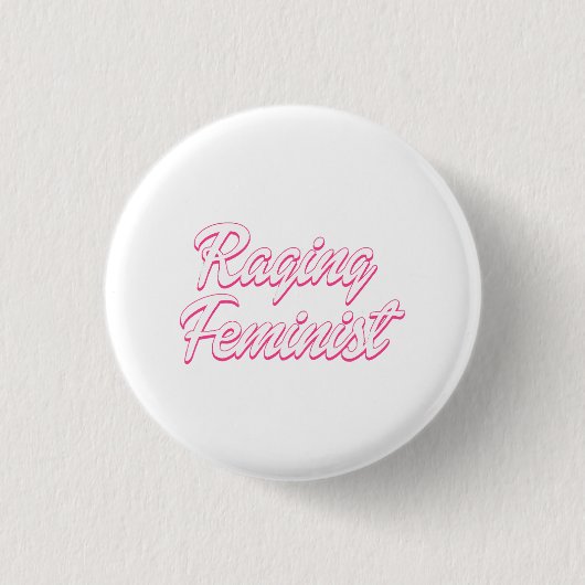 Razende feministische pop ronde button 3,2 cm (Voorkant)