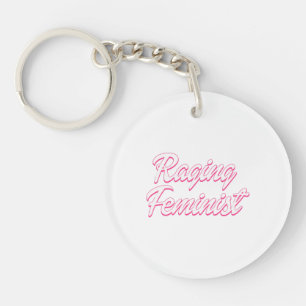 Razende feministische pop sleutelhanger