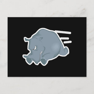 razende neushoorn briefkaart