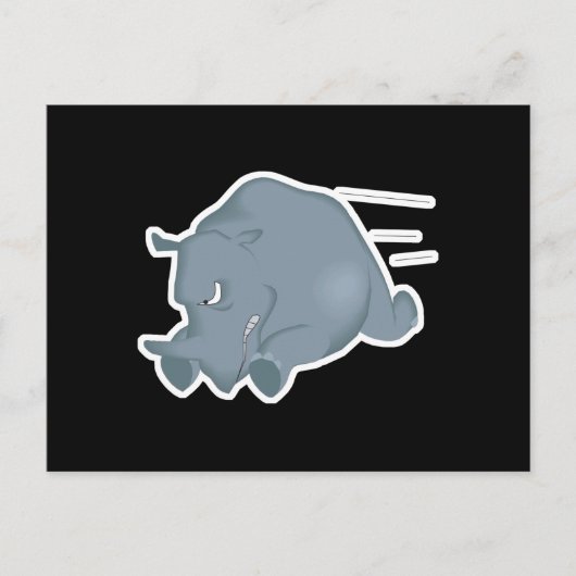 razende neushoorn briefkaart (Voorkant)