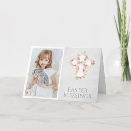 Razendsnelle foto van Religieus kruisroze foto Feestdagen Kaart